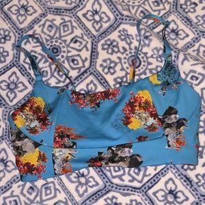 IVY PARK X ADIDAS Blue Floral Top